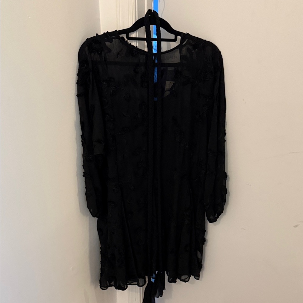 Anthropologie Black Sheer Dress